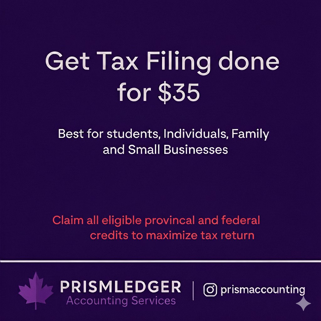 Personal tax filing promotion from $35